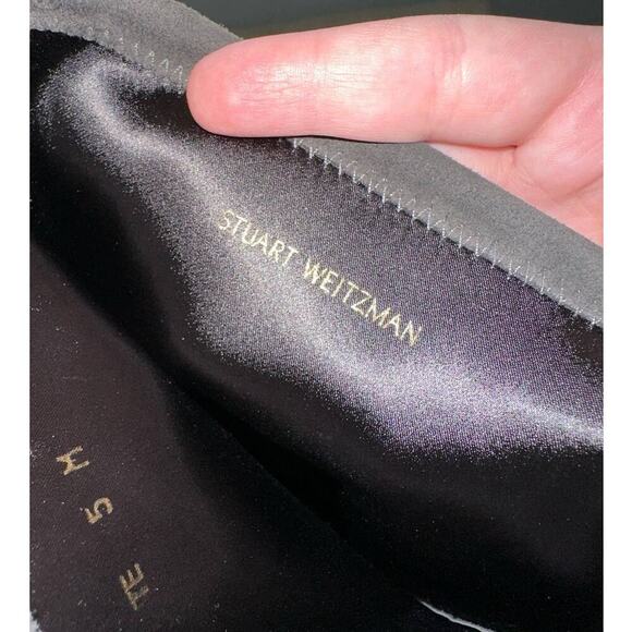 Stuart Weitzman Highland Stretch-Suede Over-The-Knee Londra Boots Gray Size 5M - Picture 7 of 8